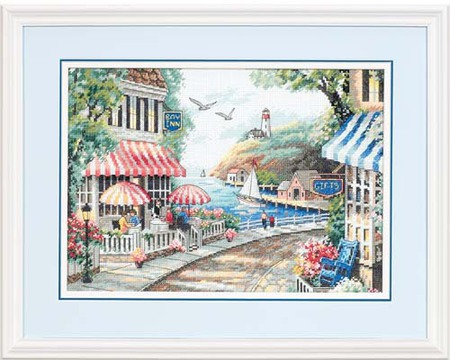 Cafe By The Sea Counted Cross Stitch Kit